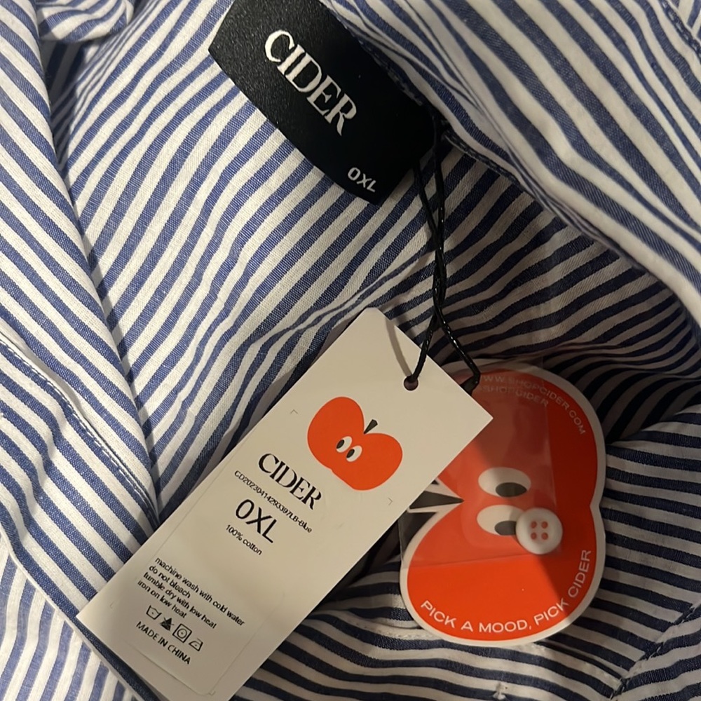 Striped Plus Size Button Down - Picture 4 of 5